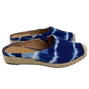 Crown Vintage Lonari Espadrille Mule Blue Tie Dye Womens Size 9.5 M